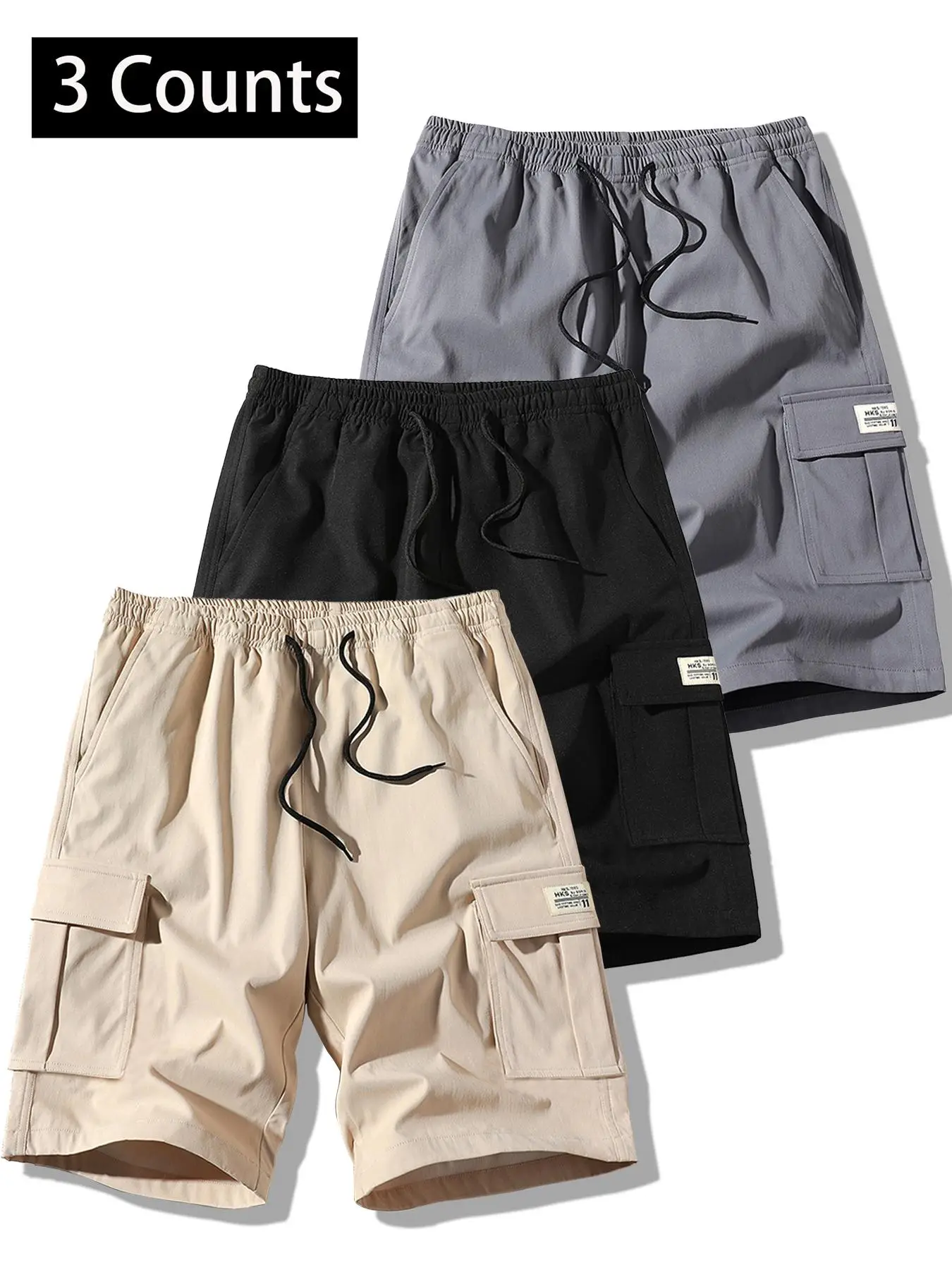 Men's Letter Patched Flap Pocket Cargo Shorts, Regular Fit Casual Fashion Comfy Shorts for Summer, Men's Bottoms for Daily Wear