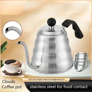 1.2L New Cloud Coffee Pot Spout Tea Kettle Hot Water Jug High-Quality Stainless Steel Espresso Maker, Durable & Stylish Design
