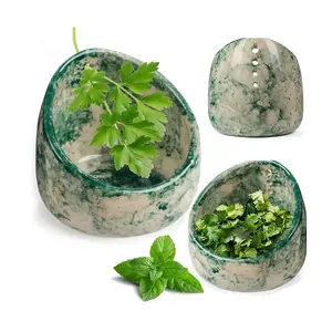 Handmade Ceramic Herb Stripper Bowl with Multiple Hole Sizes – Quickly Strip Leaves from Stems, Efficient Kitchen Tool for Fresh Herbs