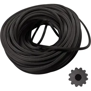 0.125" 100 Feet Roll Round Black Screen Retainer Spline for Screen Door, Window Mesh & Mosquito Net Fixing, Repair and Replacement