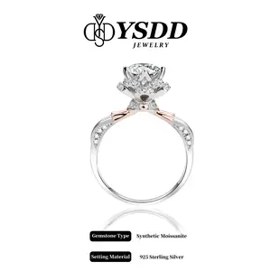 【11.28 Today's Special 】Jasmine Princess Flower Engagement Ring 1CT vvs Synthetic Moissanite Rings in 925 Sterling Silver