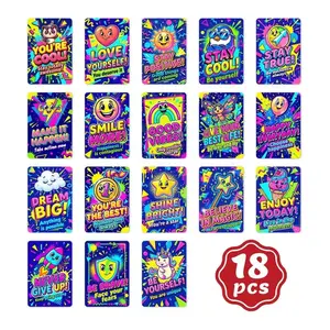 Vintage Pop Art Inspirational Energy Cards Postcards Wall Cards, 18 Pcs Per Pack, Combining Textual Motivations, Ideal for Decor & Gifts