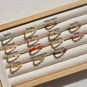 Custom Dainty Crystal Rings | Wire wrapped rings | cute Beaded ring | twisted ring