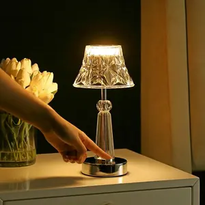 JONATHAN Y Madelyn Bohemian Classic Acrylic Rechargeable Integrated Portable LED Table Lamp , for bedroom, living room, foyer, hallways, dining room, dorms