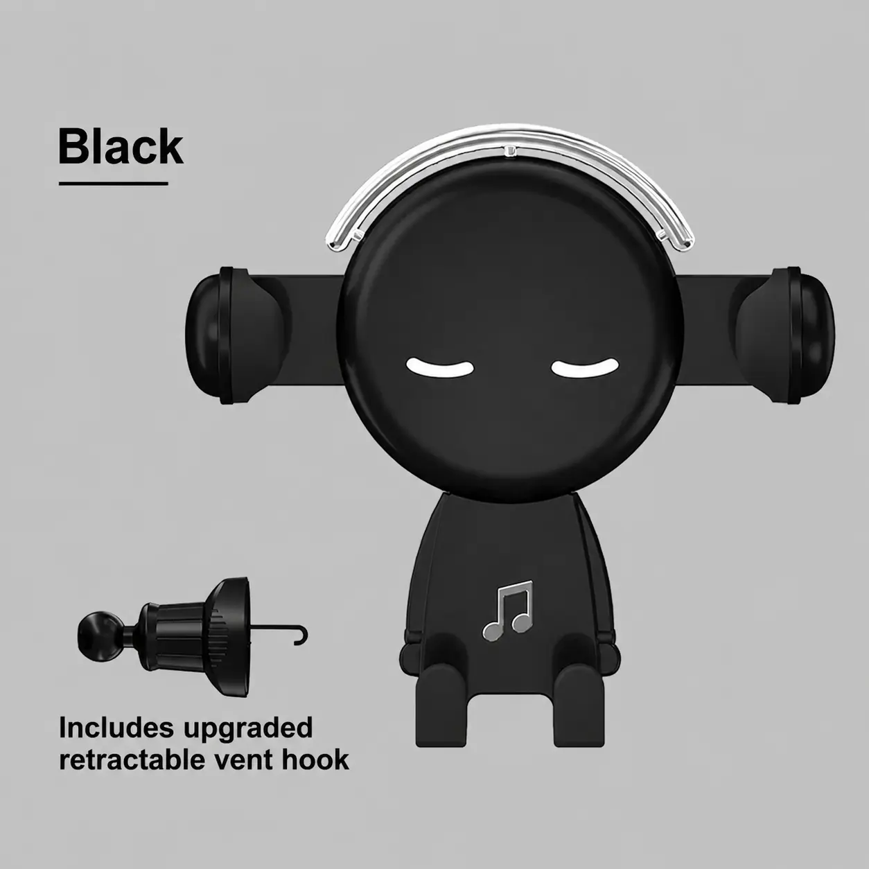 Cute Cartoon Car Phone Holder Mount, Universal Gravity Vent Phone Stand with Tail Clamp, 360° Adjustable Hands-Free Cell Phone Holder for iPhone Android, Car Accessories for Driving, Road Trips, Travel & Daily Commute