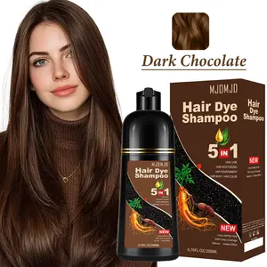 Dark Chocolate Hair Dye Shampoo 5-in-1, 200ml – Natural Herbal Formula for Gray Hair Coverage, Semi-Permanent Color, Moisturizing & Nourishing, Instant Hair Color for Women & Men, Easy At-Home Use, Travel-Friendly & Convenient