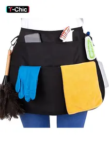 Waterproof Professional Cleaning Apron with 5 Pockets, Fashionable Casual Wear, High-Quality Fabric, Comfortable and Durable, All Seasons, Easy Cleaning Apron