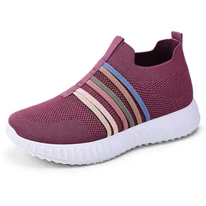 Women's Knit Slip-On Casual Sneakers - Effortless Style Meets All-Day Comfort for Every Occasion