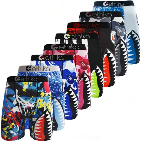 Men's 3-Pack/4-Pack Stretchable Colorful Graphic Mesh Boxer Briefs/Trunks - Breathable, Soft Quick-Dry Sportswear Underwear That Keeps You Dry for Gym Workout Training, Keep You Dry