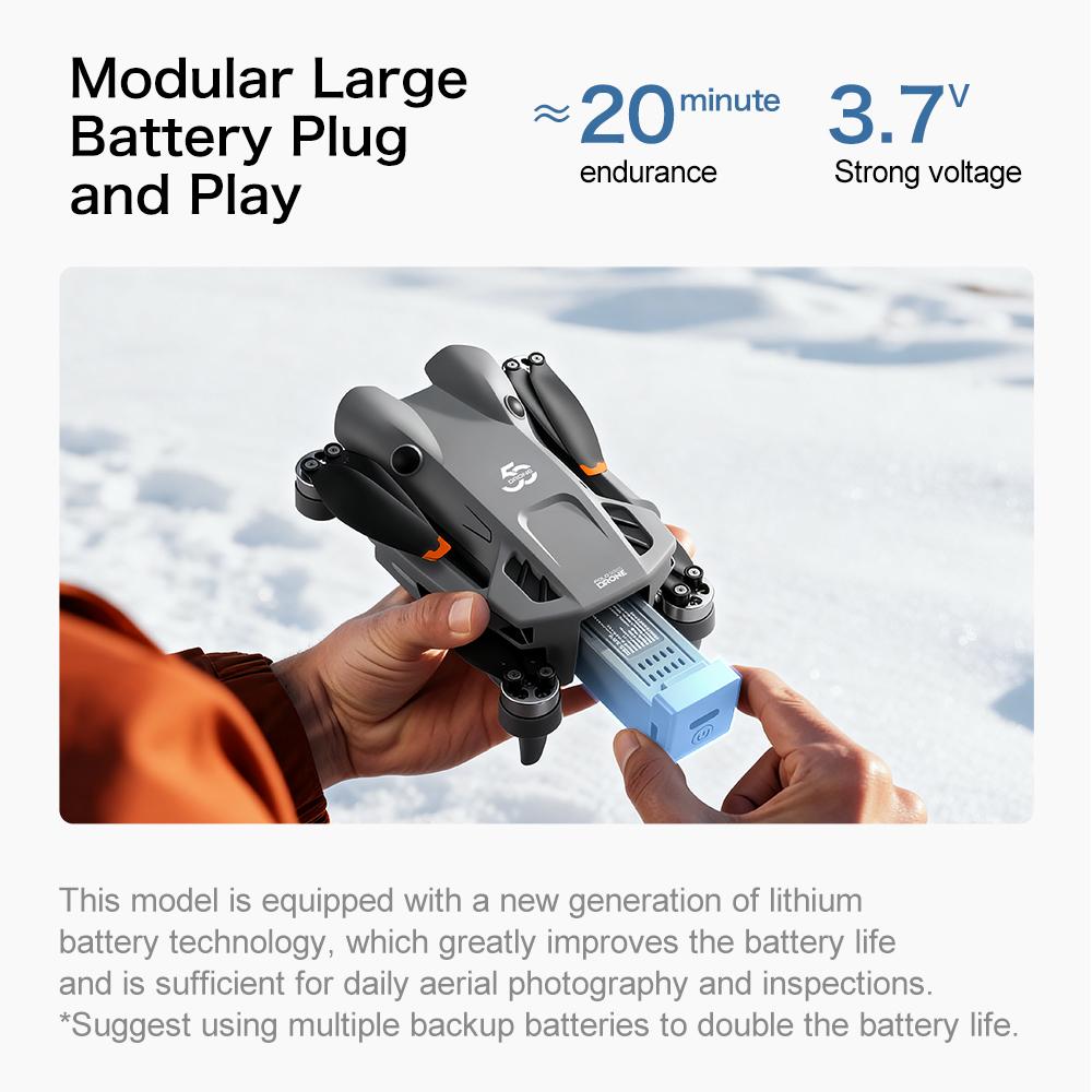 GT50 Dual Battery Drone — 4.3" LCD Remote, HD Aerial, Smart Obstacle Avoidance, Brushless Motor & Optical Flow Hover Quadcopter | Beginner-Friendly & Perfect Kids Gift