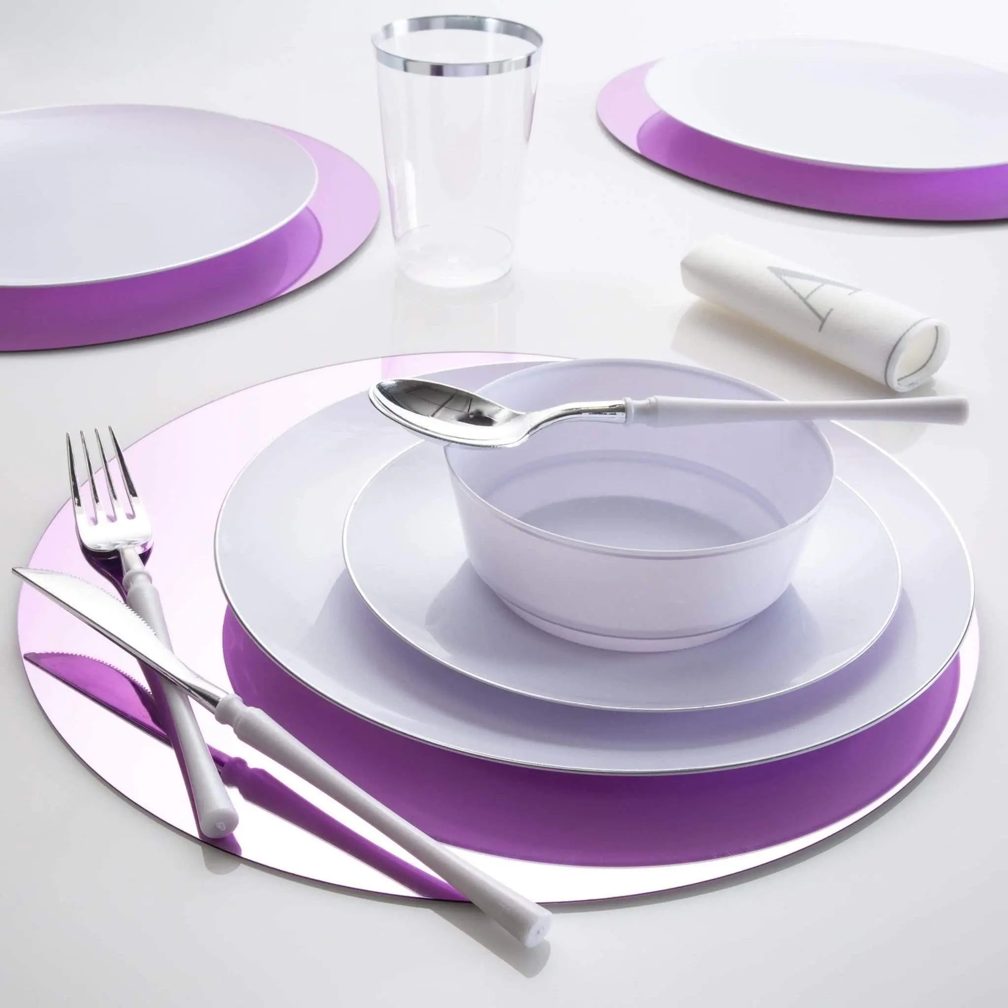 13" Lavender Round Light Weight Mirror Charger Plate | 1 Charger