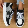 【Black Friday】Glitter Star-Pattern Lace-Up Low-Top Sneakers, Breathable Casual Footwear for Women and Men