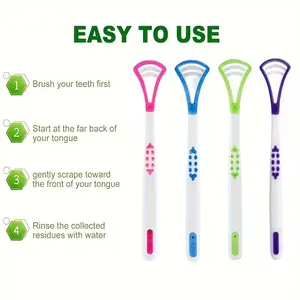 Fresh Breath Tongue Scraper, Remove Tongue Coating, Deep Clean, Available in Blue, Oral Care Tool