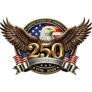 4PCS USA 250th Anniversary Car Decal Sticker Patriotic 4th of July 1776–2026 Vinyl Stickers for Car Truck Window Laptop 250 Years American Independence Bumper Decals Decor