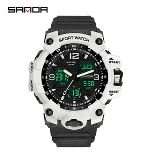 Men's Waterproof Sports  Digital Luminous Display Alarm Chronograph Stopwatch Date Analog-Digital Quartz Wristwatch. outdoorfun