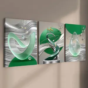 3 count wooden frame canvas, fashionable geometric design poster, modern abstract art decoration, exquisite family poster, Modern Home Decor, suitable for living room corridor wall, HD inkjet printing, waterproof art