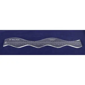 20 Inch Wavy Ruler. Acrylic 1/4 Inch Thick. Quilting/Sewing - Imperial
