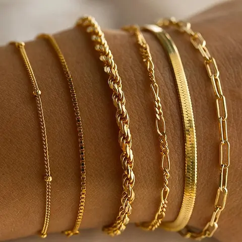Women's Elegant Minimalist Chain Bracelets, Trendy Exquisite Bracelet, Fashionable Jewelry As Birthday Gift for Girlfriend, Stainless Steel Bracelet