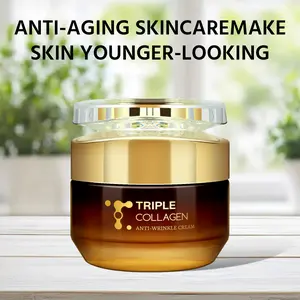 TRIPLE COLLAGEN ANTI-WRINKLE CREAM  Anti-Aging Face Cream - Hydrating Lifting& Firming Moisturizer with Niacinamide, Hyaluronic Acid &Botanicals | For Wrinkles, Dry & Sagging Skin | Plant-Powered Formula