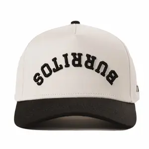 Burritos Upside Down A-Frame Snapback Hat (Off-White / Black)