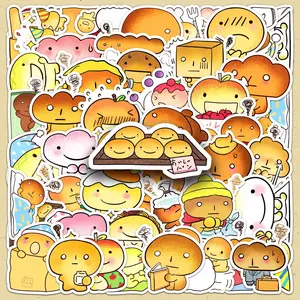 Cartoon Bread Pattern Sticker, 100pcs/set Cute Bread Series Sticker, DIY Decorative Sticker for Scrapbooking, Journaling, Gift Wrapping