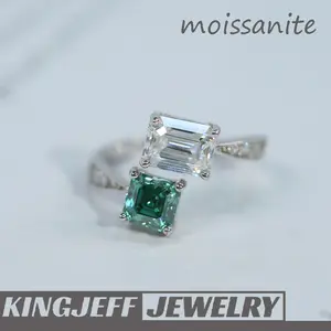 (Lucy)  3CT synthetic Moissanite 925 Sterling Silver Ring