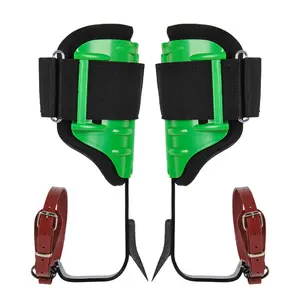 1 PairHigh-Strength Alloy Steel Tree Climbing Spikes, Adjustable Hook-and-loop Fastener Straps, Lightweight Arborist Gear for Pruning, Picking & Pole Work - Green