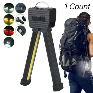 Wild Bright 1-pack portable LED light source, multi-functional portable lighting device, magnet LED flashlight with hook, 7-level dimming and 90-degree folding, handheld rechargeable mobile power supply camping light, perfect gift for holidays or birthday