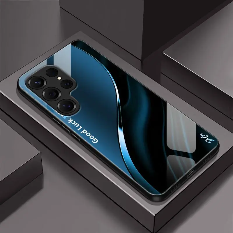 Suitable for [Galaxy S25 Ultra] Light luxury, simple, high-end business, tree pattern, golden dragon totem, high-end anti fall and anti fingerprint glass phone case-888