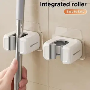 Wall-Mounted Mop & Broom Holder, No-Drill Wall Storage Rack, Multi-Purpose Tool Organizer, Garden Cleaning Accessories, Home Practical Hooks