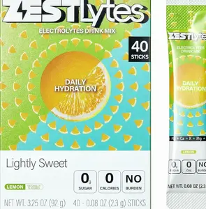 Sugar Free & 0 Calorie Electrolyte Hydration Packets, 40 Sticks Lightly Sweet & Salty Lemon Electrolyte Powder Drink Mix, Daily Liquid Hydration IV Flavors | 5 Vitamins | 5 Electrolytes