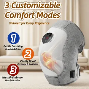 Cordless Heated Knee Massager with 3 Heating Levels, 3 Vibration Modes, LED Screen, Adjustable Straps, Pain Relief Function, Ideal for Adults Gifts (Personal Care Massage Device)