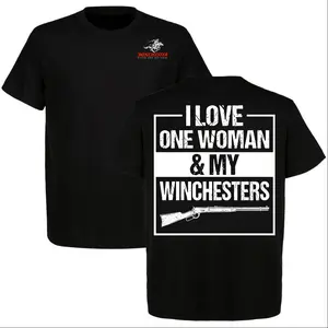 I Love One Woman & My Winchesters Shirt, Hunting Rifle Tee, Cowboy Western Gun Lover T-Shirt, Vintage Winchester Graphic, 2A Gift for Men