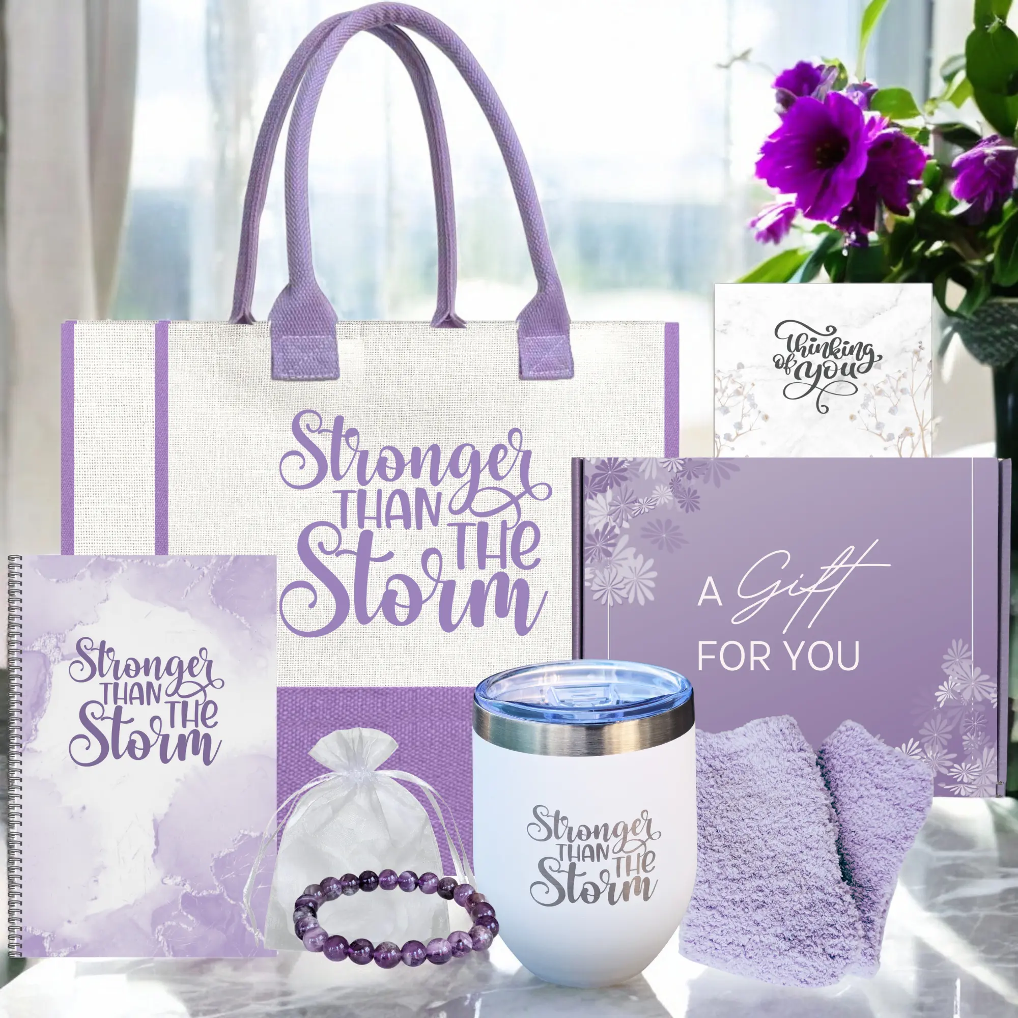 Get Well Gift Box for Women – Stronger Than The Storm Care Package with Tumbler, Tote, Bracelet & More | Support, Recovery & Encouragement Gift
