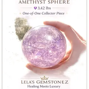 Lavender Dream Amethyst Sphere - Lela’s GemStoneZ Luxury Collection, Natural Crystal Decoration, Home Office Decoration, Table Ornament, Office Desktop Ornament, House Decor shopping