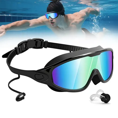 Polarized Pool Goggles for Adults - Professional Anti-Fog, UV-Block Views, Wide View, Adjustable, Soft Silicone Gentle Fit, Perfect Seal Swim Eyewear for Men Women