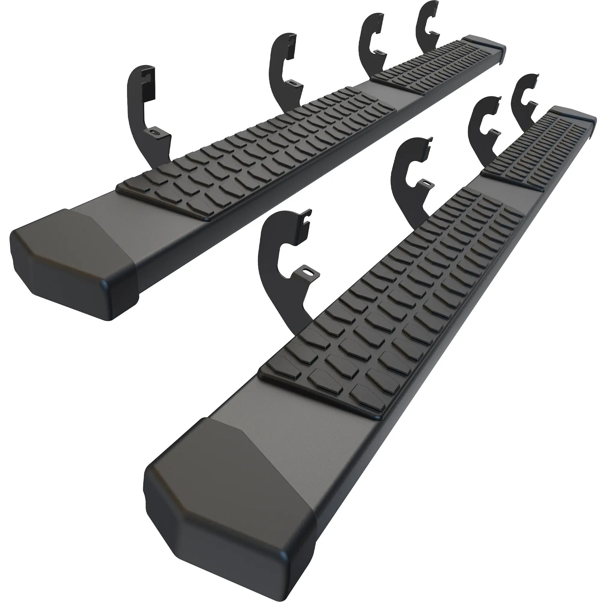 Crew Cab Running Boards Side Steps Compatible with 2019-2026 Chevy Silverado & GMC Sierra 1500 (Excl 2019 Ld/Lt), 2020-2026 2500 HD 3500 HD, Black Textured Aluminum Nerf Bars