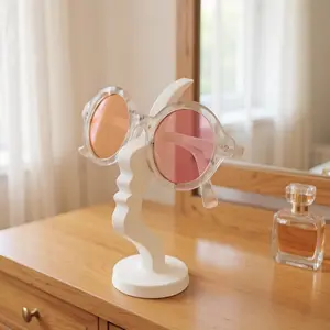 Modern Art Face Glasses Display Stand, Glasses Holder, Elegant / Design, Protects Eyeglass Case, Suitable for Desk, Office, Bedside Table