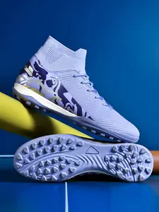 Unisex Professional Outdoor Soccer Cleats, Short Studs High Top, Artificial Grass Shoes, Lightweight Comfort, Sizes 35-46