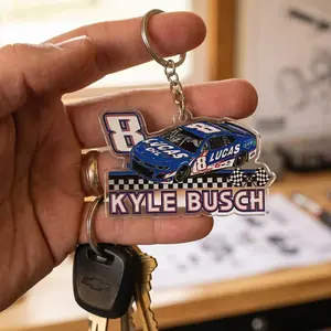 Kyle Busch Memorial Acrylic Keychain, Retro Racing Keychain, Stock Car Motorsport Gift, Race Fan Accessory, Driver Tribute Keychain