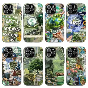 Eco Earth Nature Collage Phone Case - Environmental Activism Aesthetic-Suitable for iPhone 17/16/15/14/13/12/11 Pro Max/Plusand Samsung Galaxy S23-25, shock-absorbing,