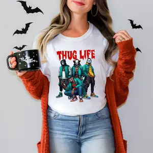 Thug Life Horror Movie Shirt, Halloween Scary Movies Shirt, Funny Horror Killers Shirt, Michael Myers Jason Voorhees Shirt, Freddy Krueger