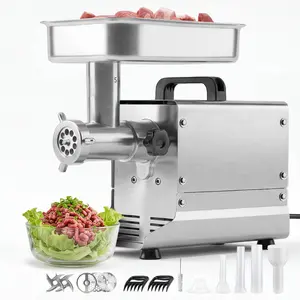 VEVOR Commercial Meat Grinder, 5 Lbs/Min Capacity,#5 Electric Meat Mincer with 3 Plates, 3 Sausage Stuffing Tubes, 350W/0.5HP Stainless Steel Sausage Maker for Home Kitchens & Restaurants, ETL Liste