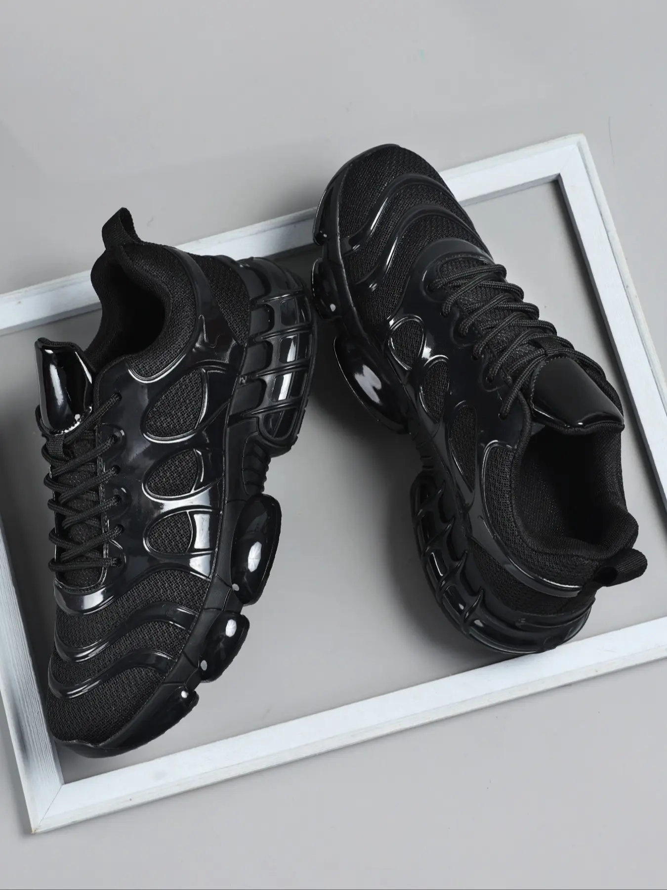 Men's Sporty Lace Up Sneakers, Casual Comfortable Breathable Athletic Running Shoes, Trendy Sports Shoes for Men Daily Wear, Fitness Running Shoes