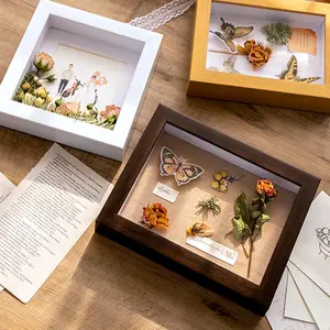 6 Inch Wooden Dustproof Transparent Acrylic Storage Box, Elegant Home Decor Organizer, Specimen & Craft Display, Wall-Mounted Desktop Item