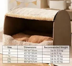 Pets LOVE This Cozy Cave Bed Warm Soft & Anxiety-Relief Sleeping House
