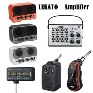 [Limited Time Deal] LEKATO Portable Bluetooth Guitar Amp, 5W/10W Mini Rechargeable Clean Distortion Gain Control Adjustable Electric Guitar Amplifier, Wireless Audio for Smartphone, USB Travel Indoor Practice, Music Lover Relax Beginner Gift