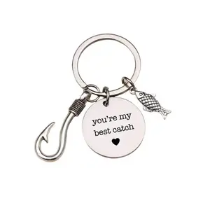 You're My Best Catch Fish Hook Keychain, Romantic Gift for Him & Her