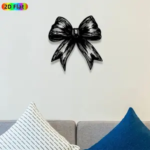 1pc Ribbon Bow Metal Wall Art, Wall Decoration, Bow Statue Mural, Artistic Metalwork, Intricate Craftsmanship, Perfect for Valentines Day, Anniversary Decor, Living Room Bedroom Wedding Venue Decor, Ideal Gift for Romantic Decor Enthusiasts