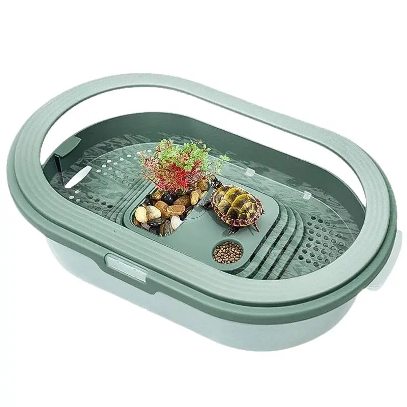 Turtle Tank for Home Use with Basking Platform Breeding Tank Ecological Tank Villa Plastic Turtle Basin Small Fish Tank Turtle Tank for Home Use with Basking Platform Breeding Tank Ecological Tank Villa Plastic Turtle Basin Small Fish Tank
